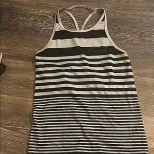 Burn boot camp Striped Black and White Tank Top